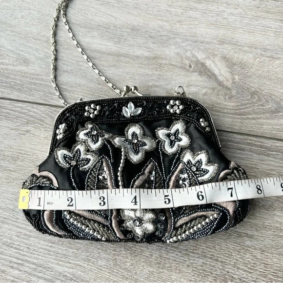 Handmade Beaded Evening Chain Strap Clutch Crossbody  Bag - Picture 12 of 14
